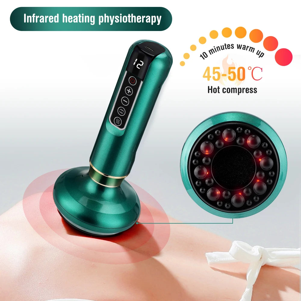 Rechargeable Vacuum Cupping Device – Red Light Therapy